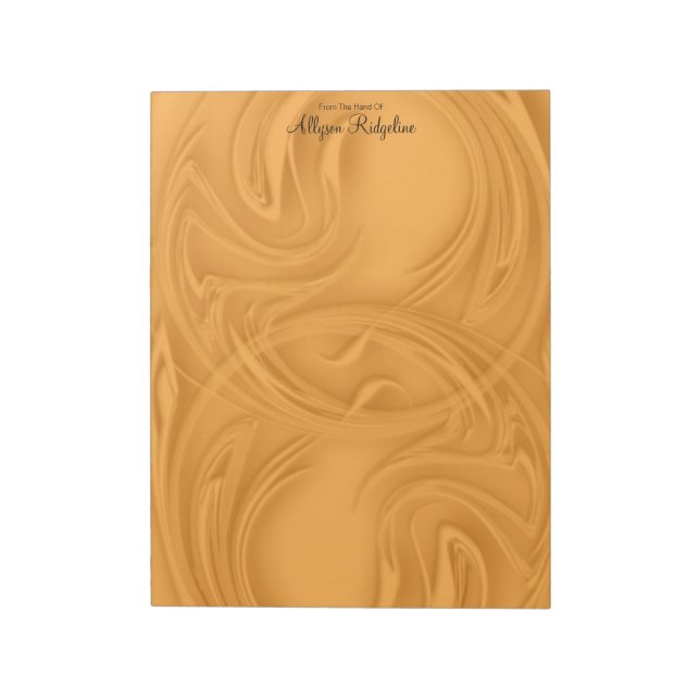Bloco De Notas Traços Elegantes Sobre Abstrato Laranja (Invertido)