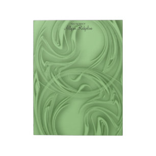 Bloco De Notas Traços Elegantes Sobre o Verde Abstrato
