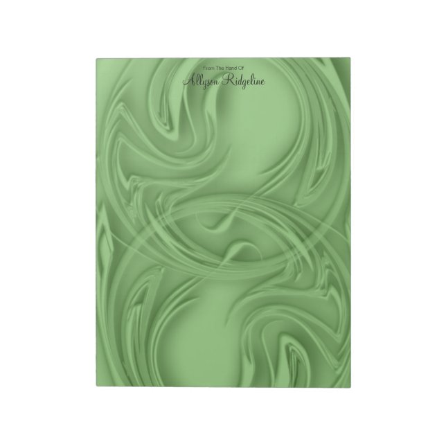 Bloco De Notas Traços Elegantes Sobre o Verde Abstrato (Invertido)