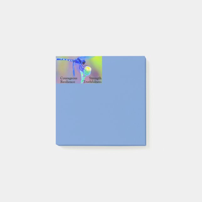 Bloco De Notas Traços espirituais de dragonfly Blues 3x3 (Frente)