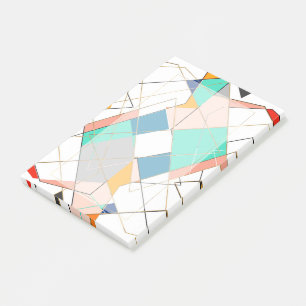 Bloco De Notas Traços Geométricos Dourados com Abstrato Coloração