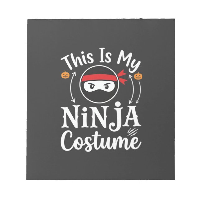 Bloco De Notas Traje de Ninja Engraçado Design de Halloween_1 (Frente)