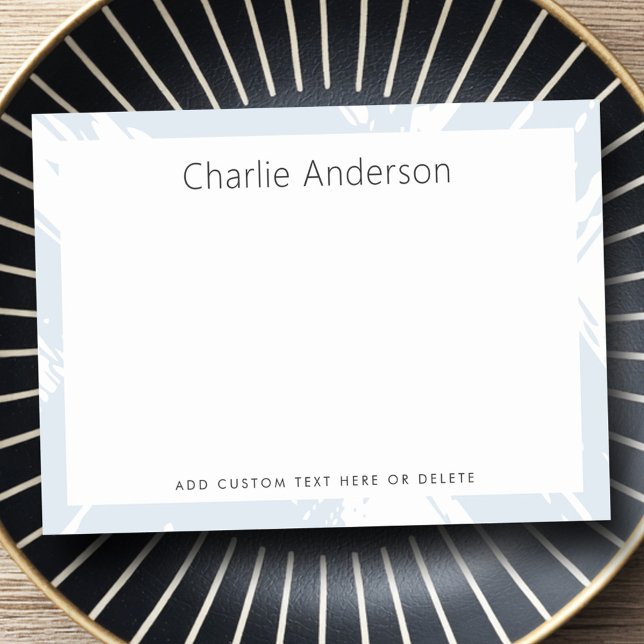 Bloco De Notas Travões azuis, com pouca luz (Minimal light dusty blue bushstrokes product label post-it notes)