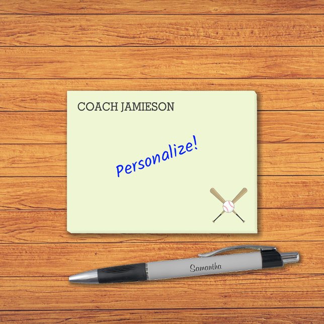 Bloco De Notas Treinador de beisebol personalizado em batedores c (Criador carregado)