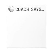 Treinador diz Bola de Golf Notepad 5,5"x 6"