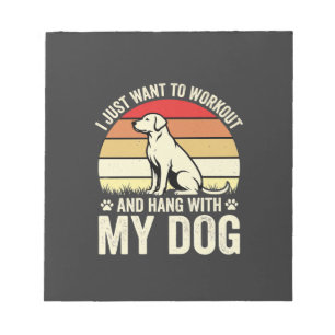 Bloco De Notas Treino Com O Meu Cão Pôr-do-Sol Retro
