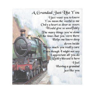 Bloco De Notas Trem - poema do Grandad