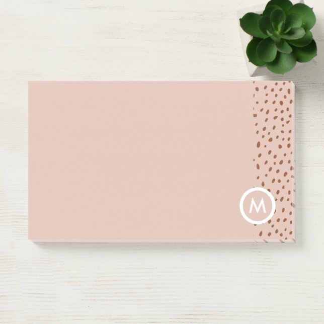 Bloco De Notas Trendy Beige Monograma com Terracotta Boho Brown (Escritótio)