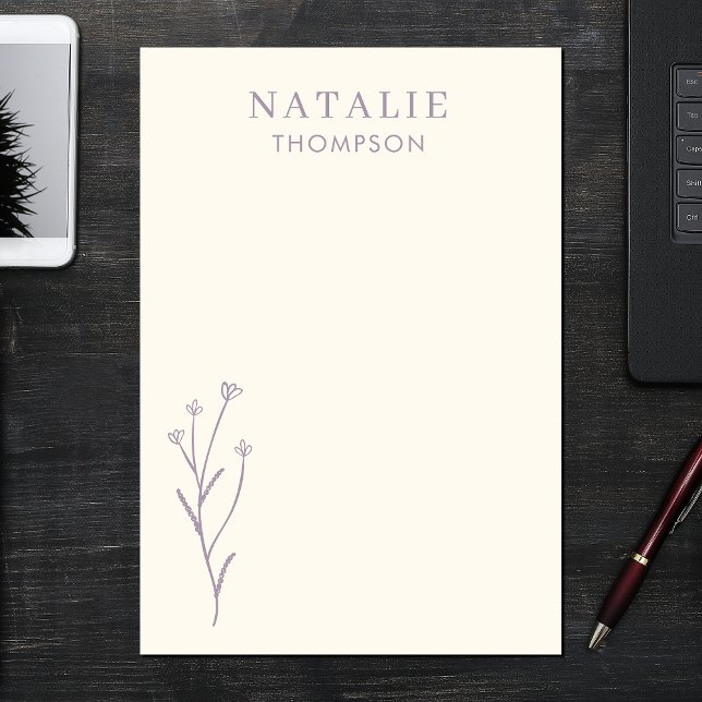 Bloco De Notas Trendy Boho Chic Lilac Lavanda Legal Personalizada (Criador carregado)