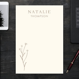 Bloco De Notas Trendy Boho Chic Mushroom Brown Personalizado