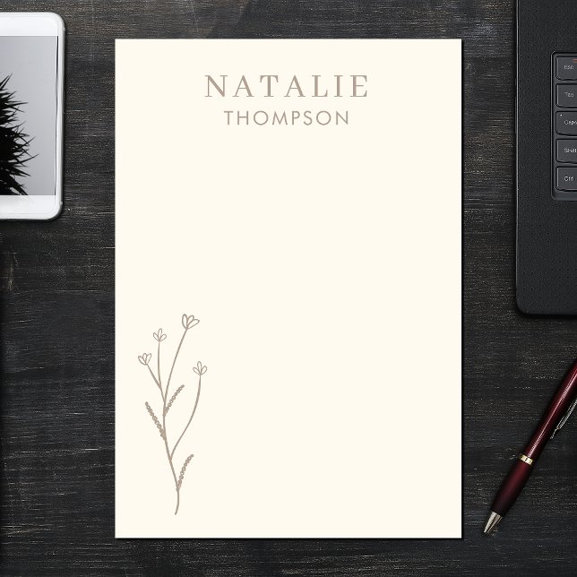 Bloco De Notas Trendy Boho Chic Mushroom Brown Personalizado (Criador carregado)