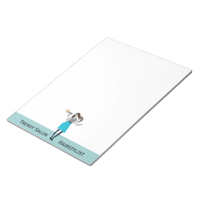 Bloco De Notas Trendy Curls Beauty Fashion Woman Stylist (Inclinado)