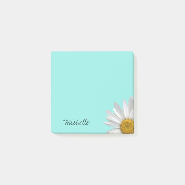 Bloco De Notas Trendy Daisy Personalizou Teal Green (Frente)