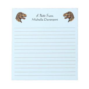 Bloco De Notas Trendy Dinosaur T-Rex Tyrannosaurus Azul