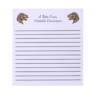 Bloco De Notas Trendy Dinosaur T-Rex Tyrannosaurus Purple