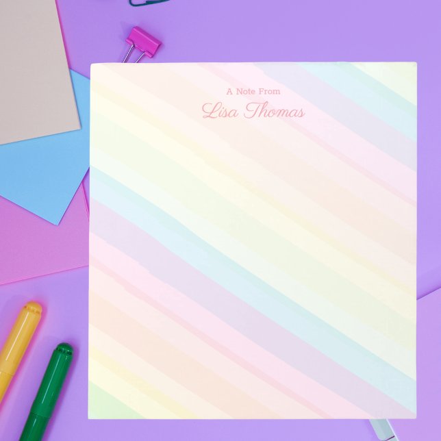 Bloco De Notas Trendy Modern Pastel Rainbow A Nota Do Notepad (Criador carregado)