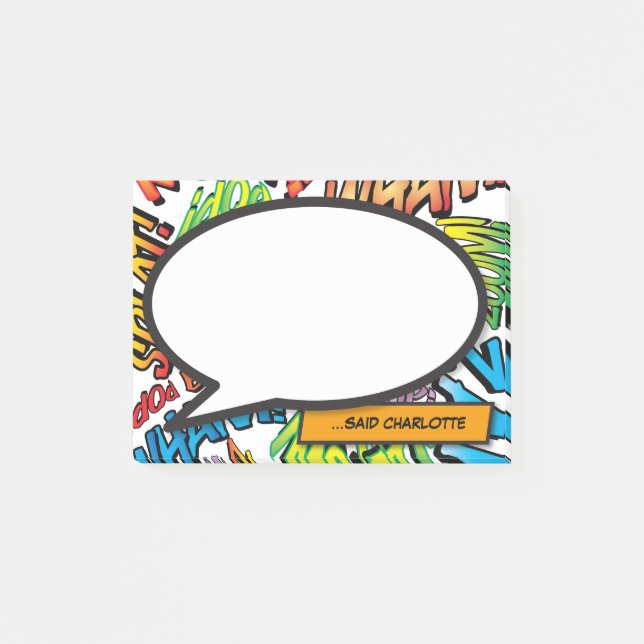 Bloco De Notas Trendy Modern Personalised Comic Book (Frente)