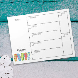 Bloco De Notas Trendy Na moda Semanal Planner Calendar Beach