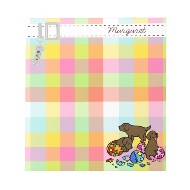 Bloco De Notas Três Cartoons de Chocolate Labrador (Frente)