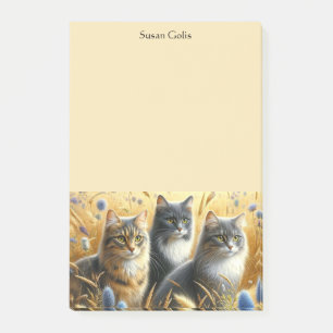 Bloco De Notas Três Cats Cat Lover Notas Postadas