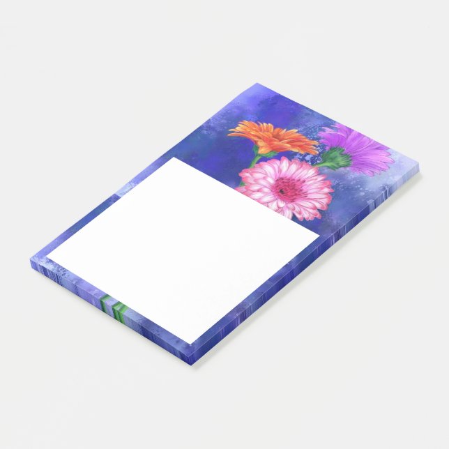 Bloco De Notas Três Colores Gerberas Postam as notas (Inclinado)