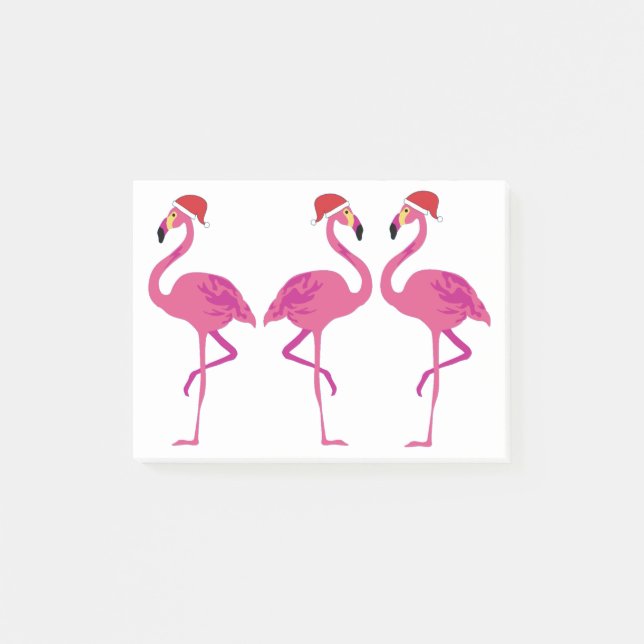 Bloco De Notas Três Flamingos de Natal (Frente)