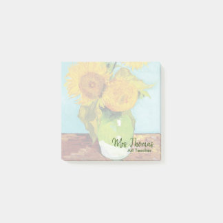 Bloco De Notas Três girassóis personalizaram as notas de post-it
