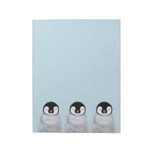 Bloco De Notas Três pintinhos de sono do pinguim do bebê