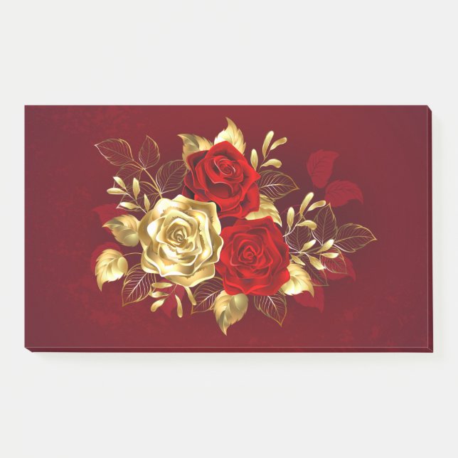 Bloco De Notas Três Rosas de joalharia (Frente)