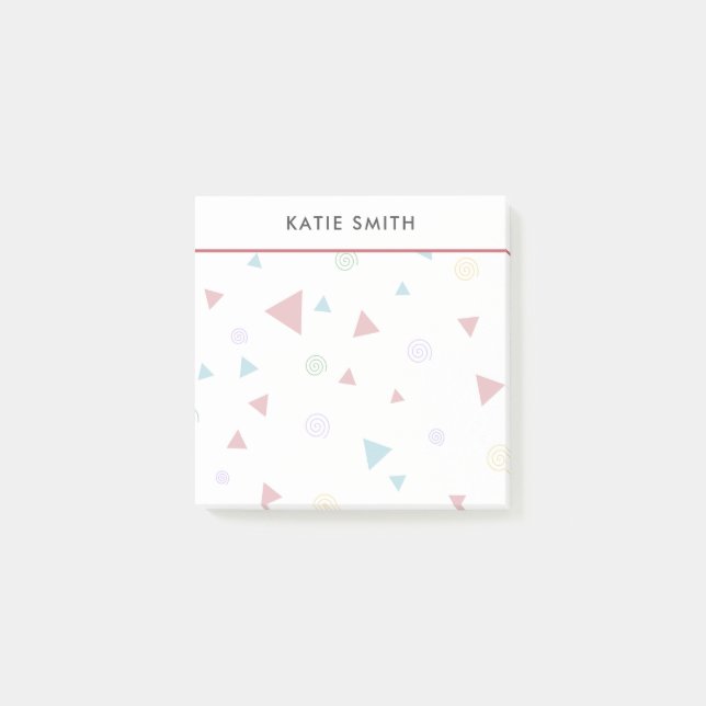 Bloco De Notas Triângulo geométrico e roxos (Frente)