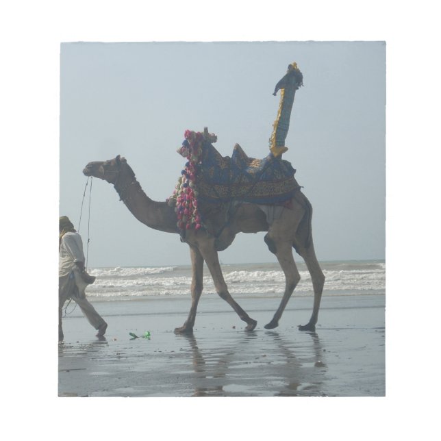 Bloco De Notas Tribal Camel Ride: Areia e Mar Morning (Frente)