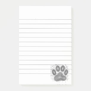 Bloco De Notas Tribal Dog Paw Imprimida Em Fundo Distinto