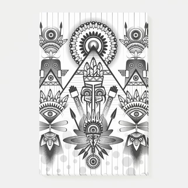 Bloco De Notas Tribal Nativo abstrato (Frente)