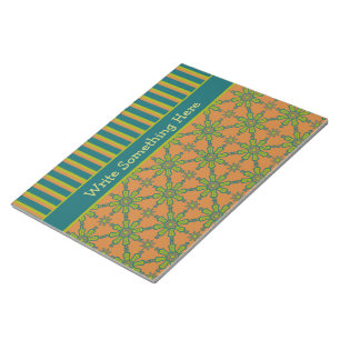 Bloco De Notas Tribal Rust, Verde, Teal Notepad ou Jotter