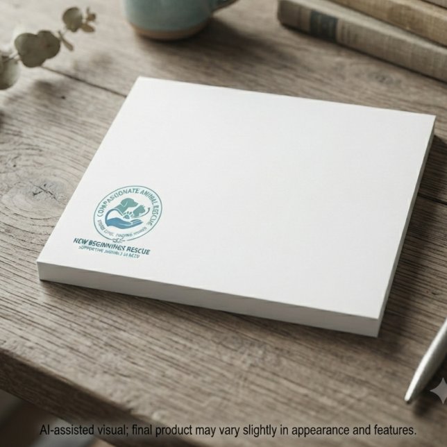 Bloco De Notas Tributo Sentimental de Campanha de Resgate de Anim (Heartfelt animal rescue logo design perfect for volunteers and donor appreciation events.)