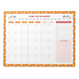 Bloco De Notas Trick ou Tratar Fantasmas Mensalmente do Planejado