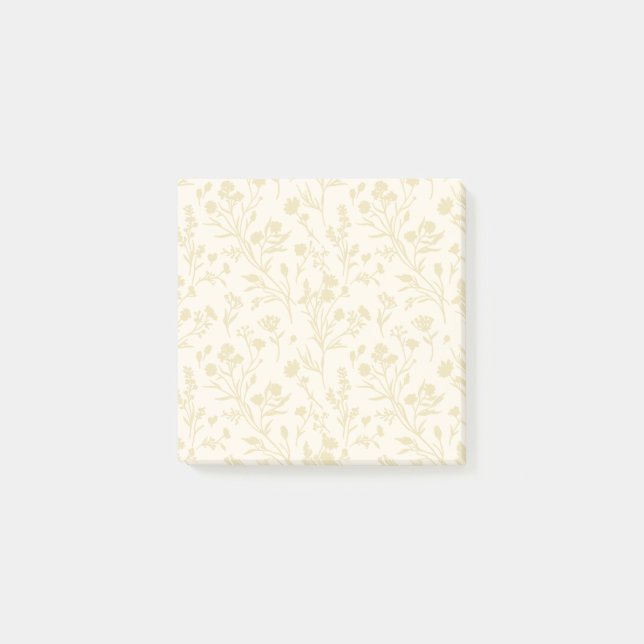 Bloco De Notas Trigo Dourado de Flores Susurrantes - Neutro (Frente)