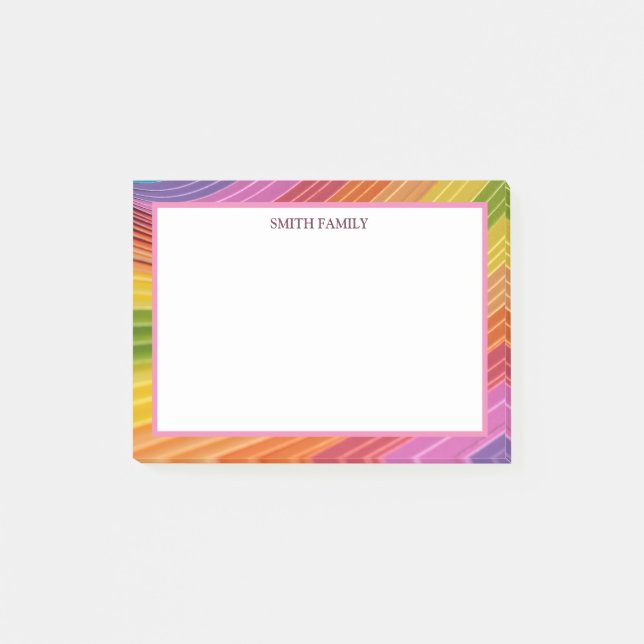 Bloco De Notas Trilhas Diagonais Coloridas Retroativas (Frente)