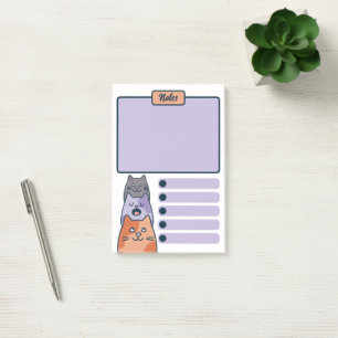 Bloco De Notas Trío Engraçado de Gatos de Desenho Animado