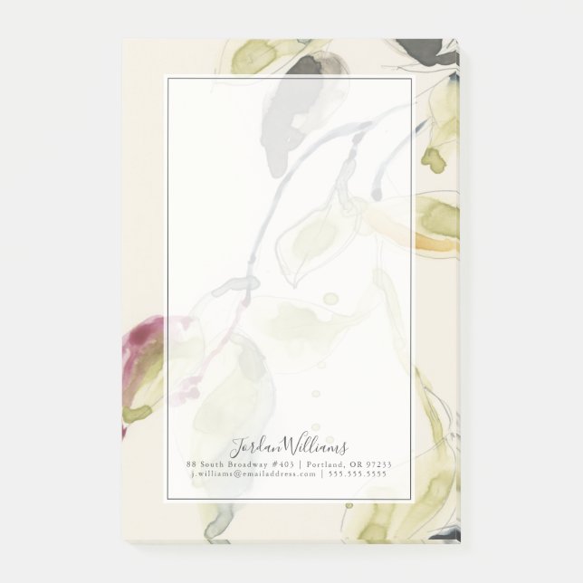 Bloco De Notas Triptych de Ramificação de Folha de Água (Frente)