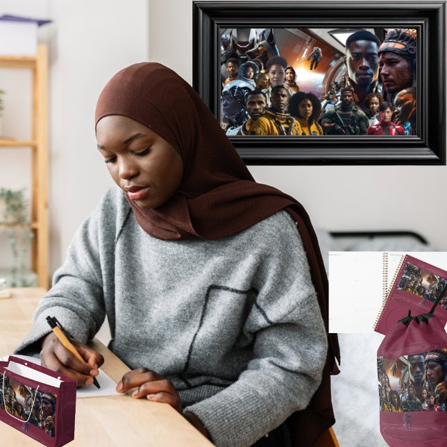 Bloco De Notas Tripulação Sekhmet (Get the full "Sekhmet Starship" collection at  https://bit.ly/BlackFutureZazzle)