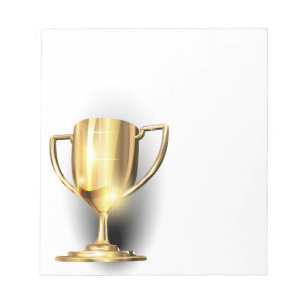 Bloco De Notas Troféu Dourado