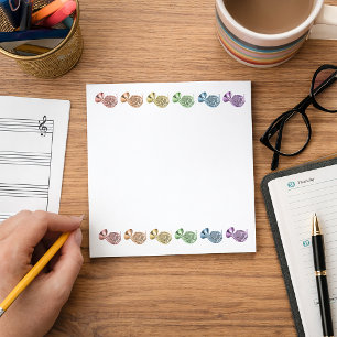 Bloco De Notas Trompa Francesa Instrumento Musical Arco-íris Colo