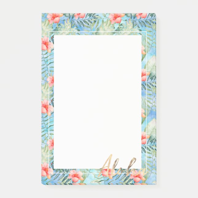 Bloco De Notas Tropical Aloha Hibiscus Floral (Frente)