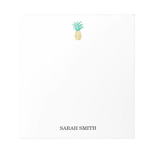 Bloco De Notas Tropical de Pintura de Abacaxi Personalizada (Frente)