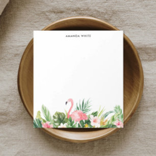 Bloco de notas tropical do costume do flamingo da