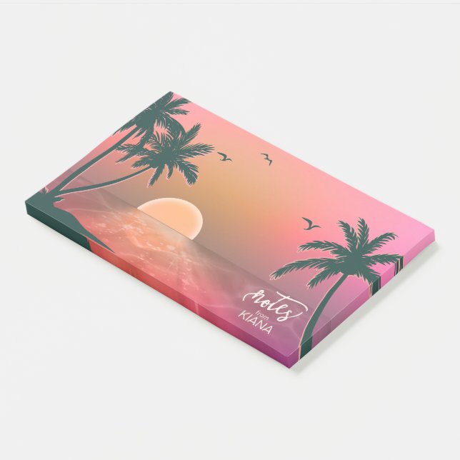 Bloco De Notas Tropical Isle Sunrise Pink ID581 (Inclinado)