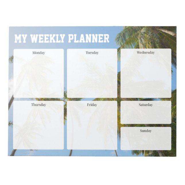 Bloco De Notas Tropical Pams - Weekly Planner for active people,  (Frente)