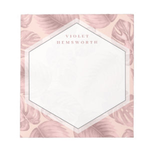 Bloco De Notas Tropical Rosa Geométrica