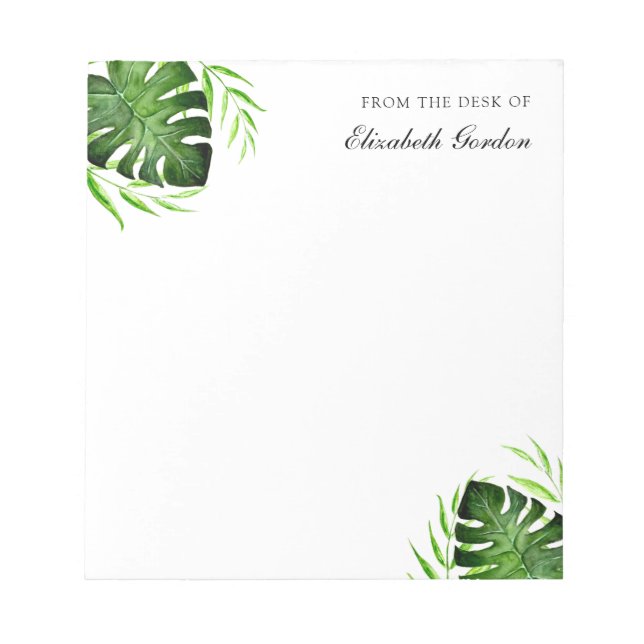 Bloco De Notas Tropical Sai da Selva Script Personalizado Chic N (Frente)